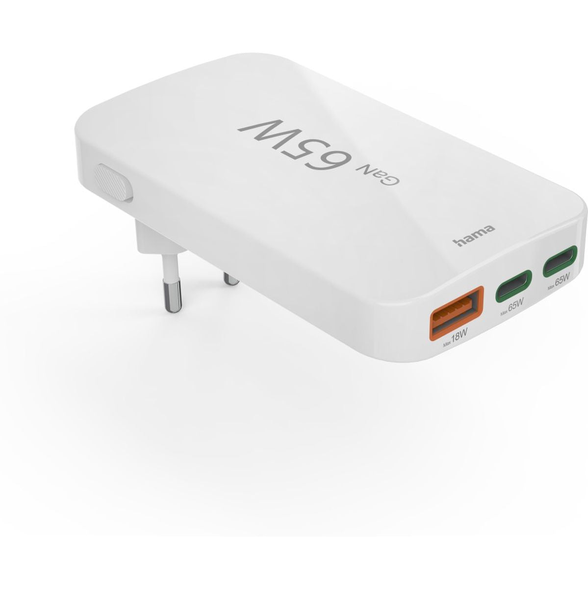 Hama Fast Charger 2X USB-C 1X USB-A PD 65 W Collapsible White - image 2 of 5