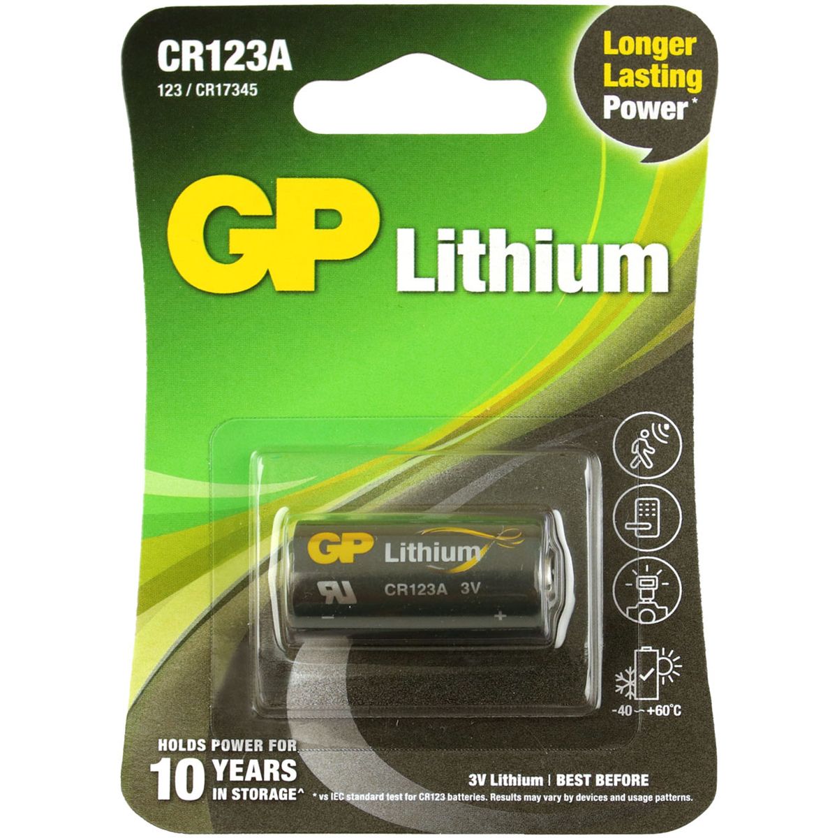 GP CR123A Battery GP Lithium 1 Piece