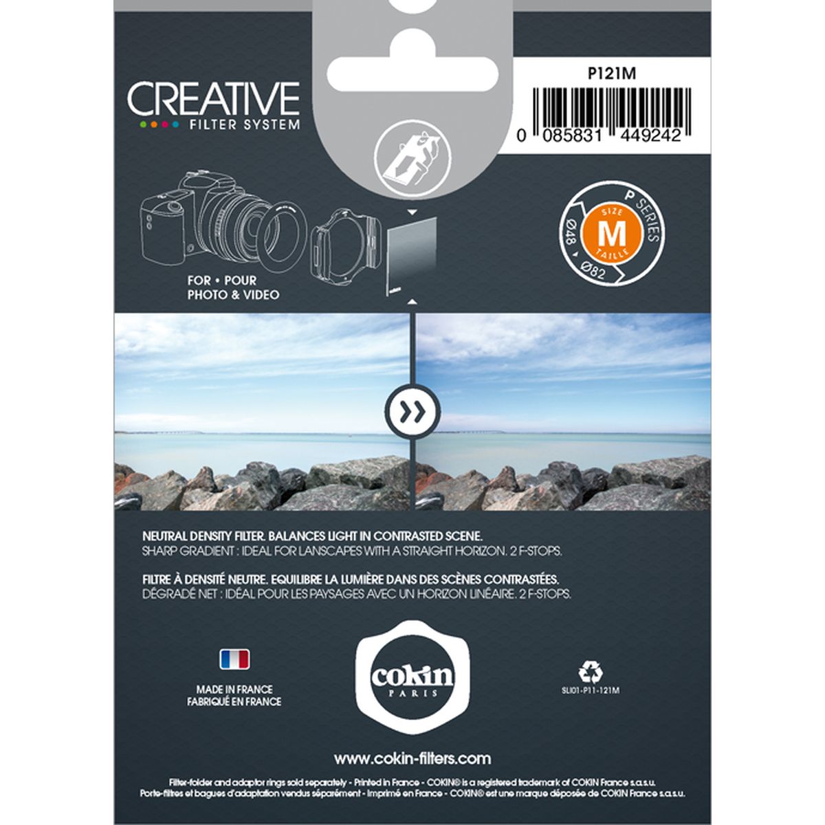 Cokin Filter P121m Neutral Grey G2-MEDIUM (ND4) (0.6)