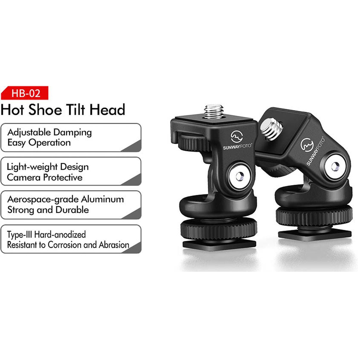 Sunwayfoto Hot Shoe Tilt Head HB-02