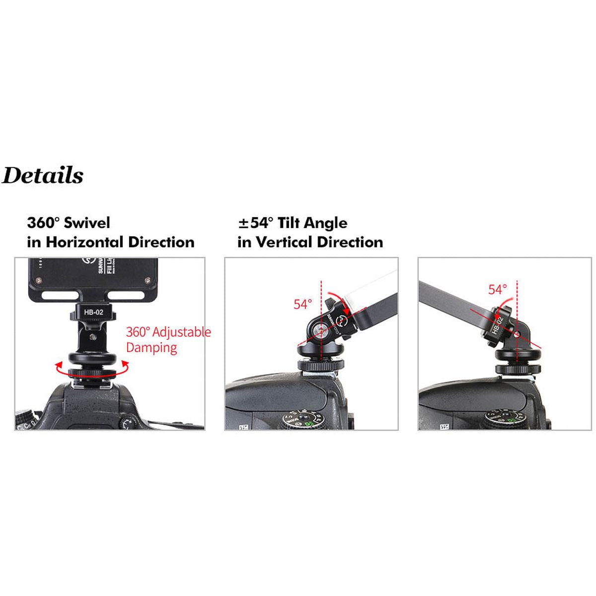 Sunwayfoto Hot Shoe Tilt Head HB-02