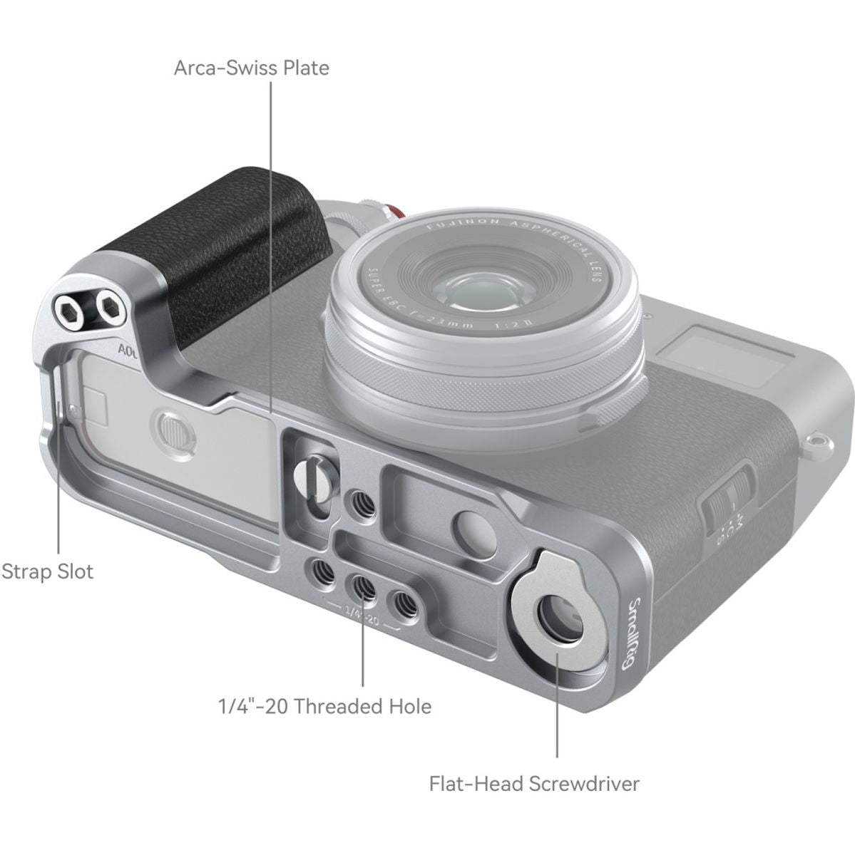 SmallRig 4555B L-Shape Mount Plate w/ Handle For Fujifilm X100VI / X100V Silver - image 5 of 5