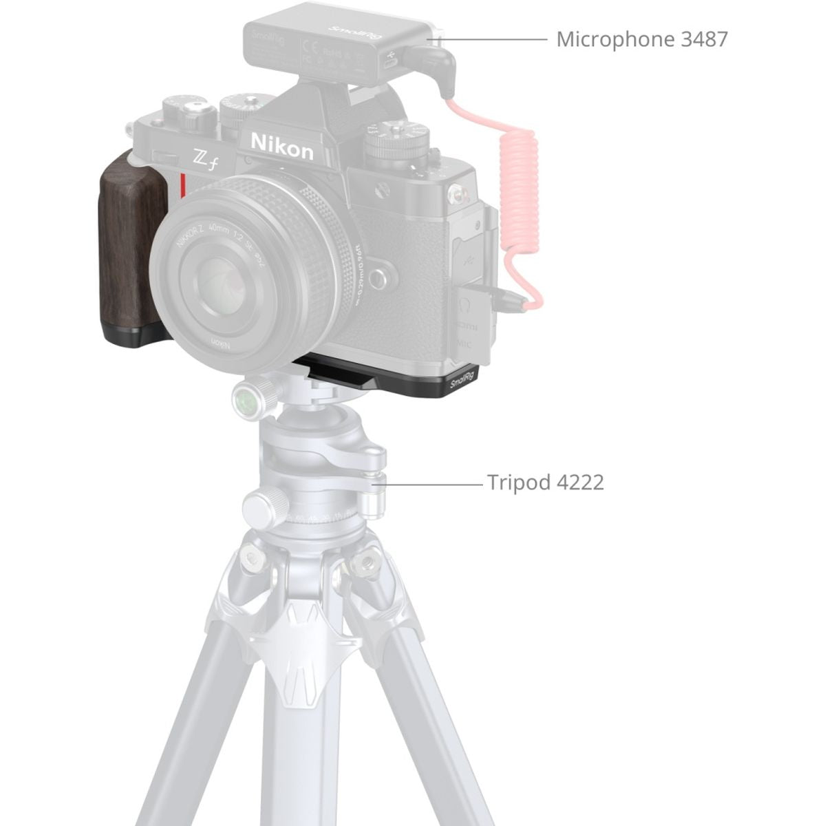 SmallRig 4801 L-Shape Mount Plate w/ Wooden Handle For Nikon Z F - image 2 of 5