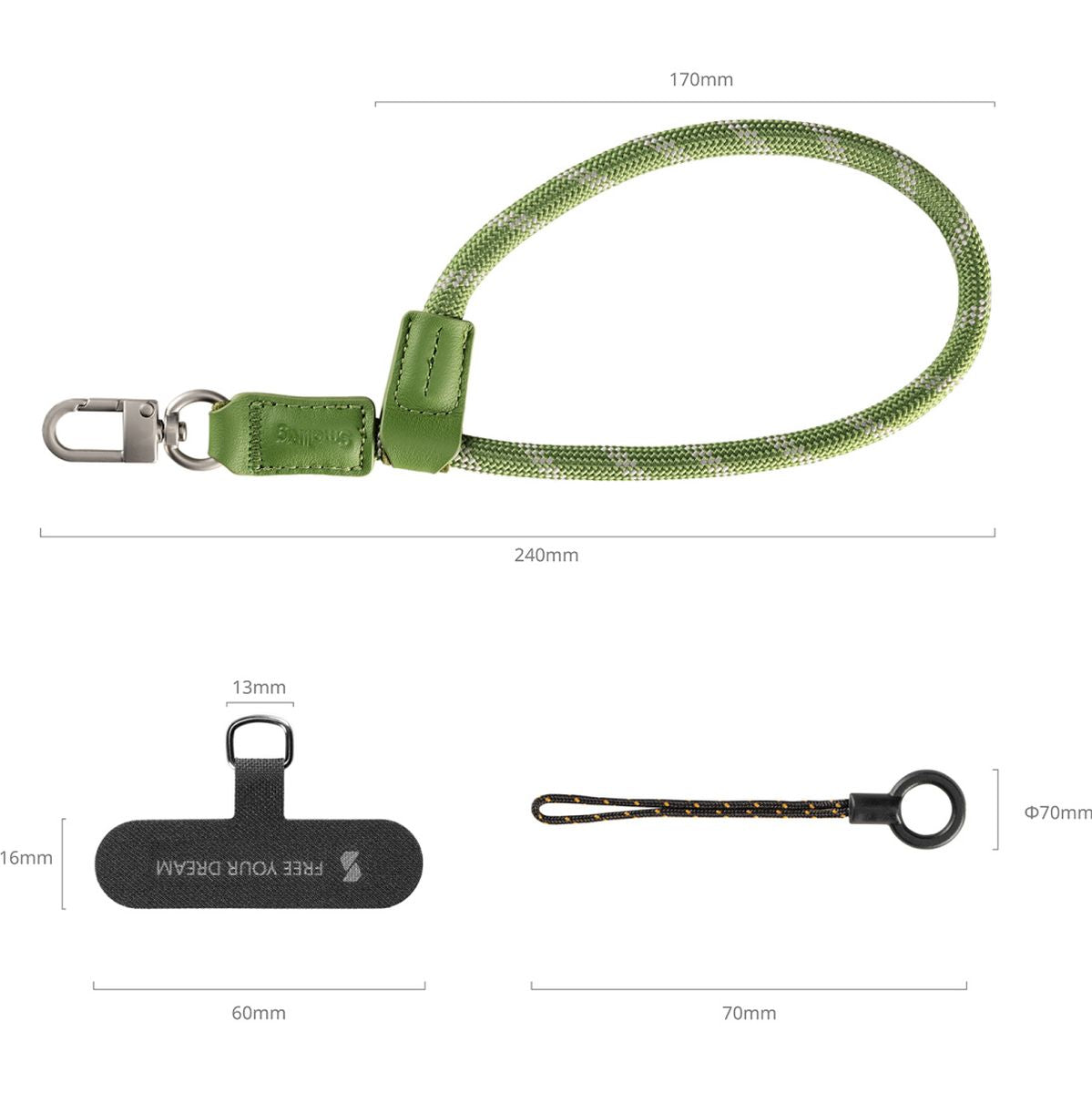 SmallRig 5303 Filmov Phone Wrist Strap (Green)