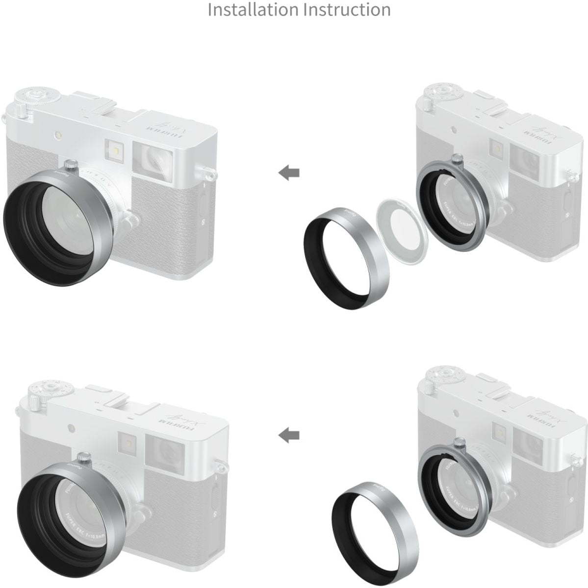 SmallRig 5393 Lens Hood For Fujifilm X Half (Silver)