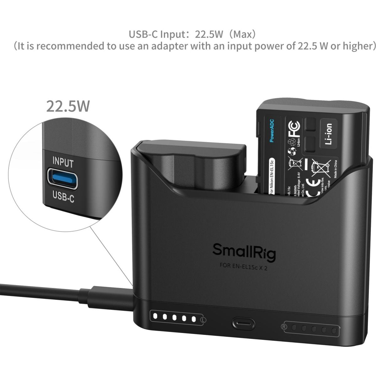 SmallRig 5486 Turbo Charging Kit For EN-EL15C Camera Batteries