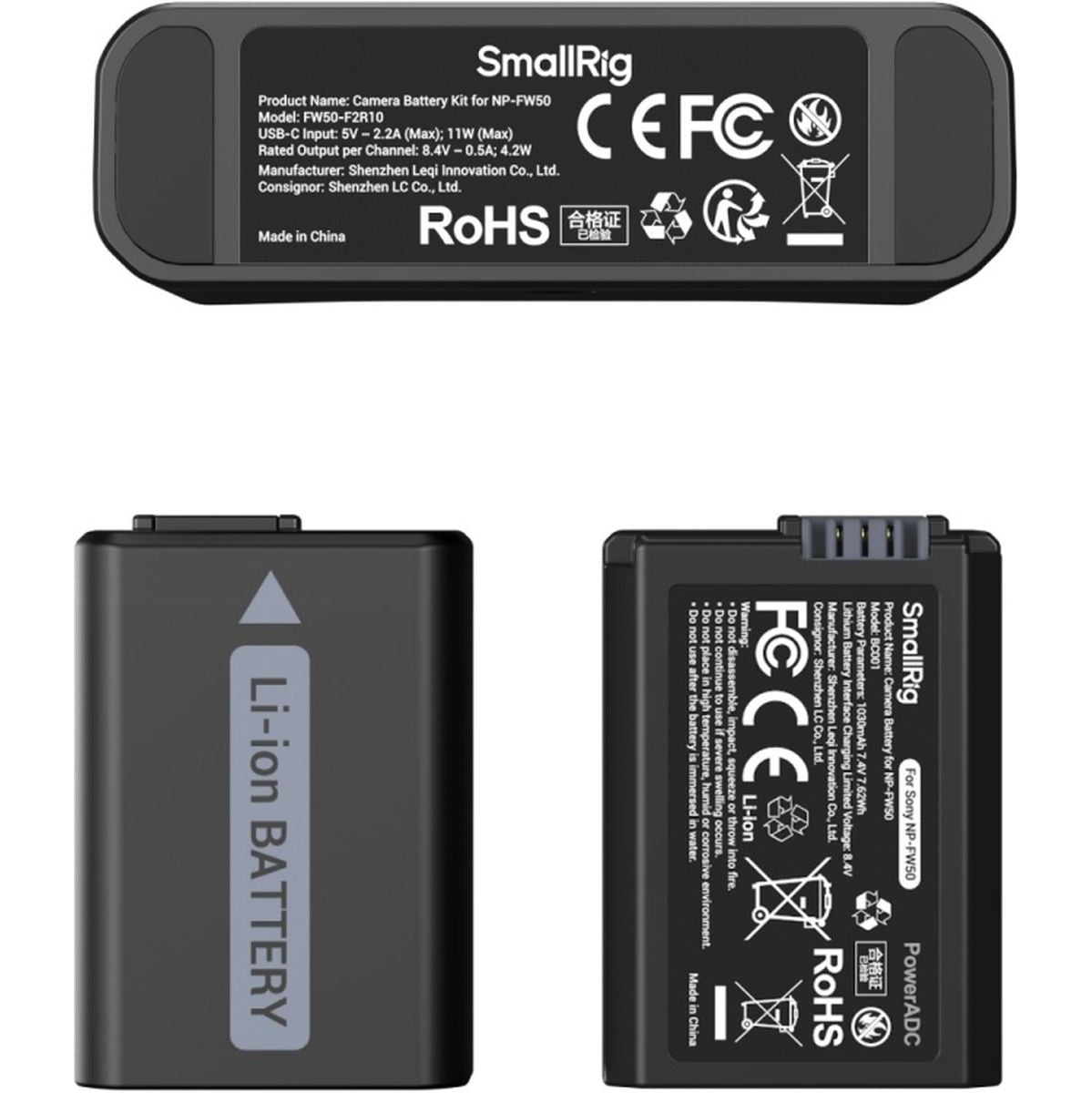 SmallRig 5488 Turbo Charging Kit For NP-FW50 Camera Batteries