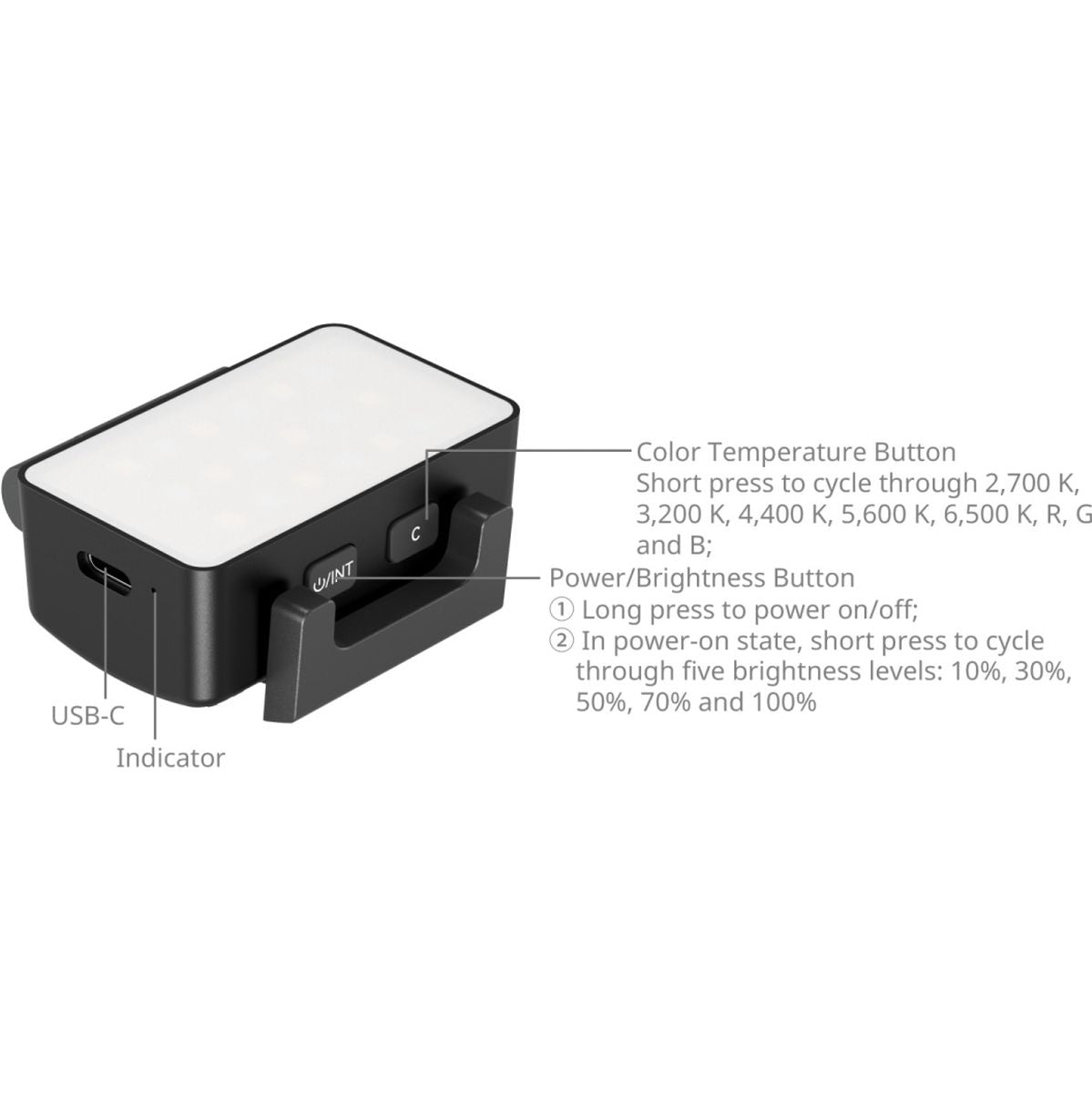 SmallRig 5745 RGBWW LED Video Light For DJI Osmo Pocket 3