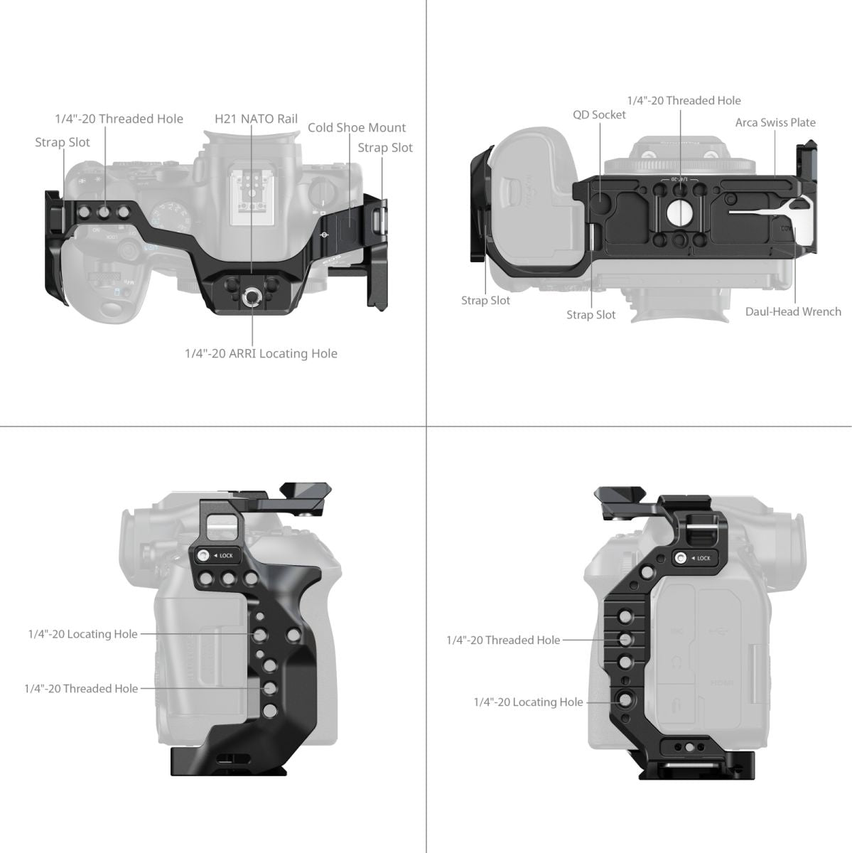 SmallRig 5954 Hawklock Quick Release Cage For Canon EOS R6 MkIII / R6 MkII