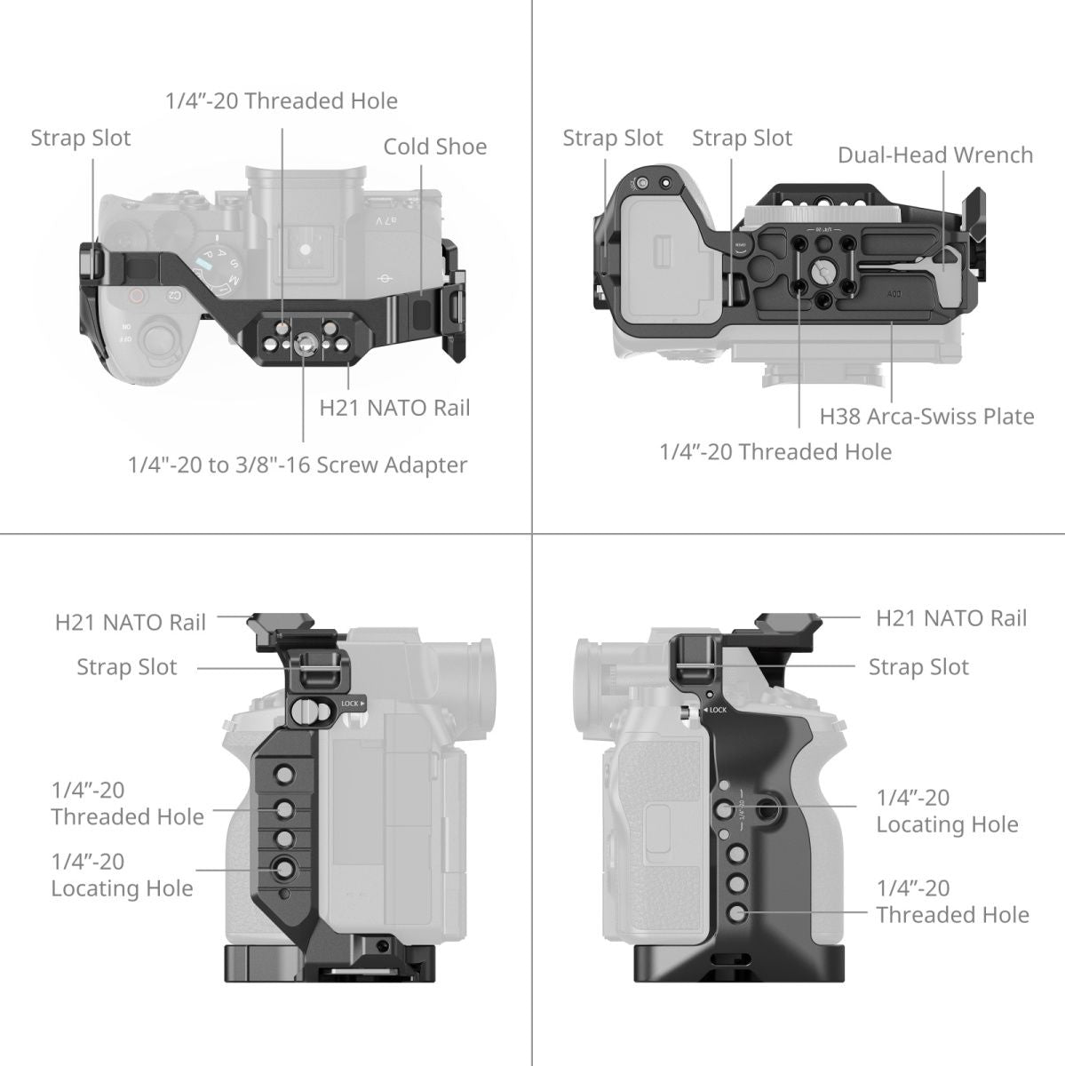 SmallRig 6024 Hawklock Quick Release Cage For Sony Alpha 7 V / 7R V / 7 IV