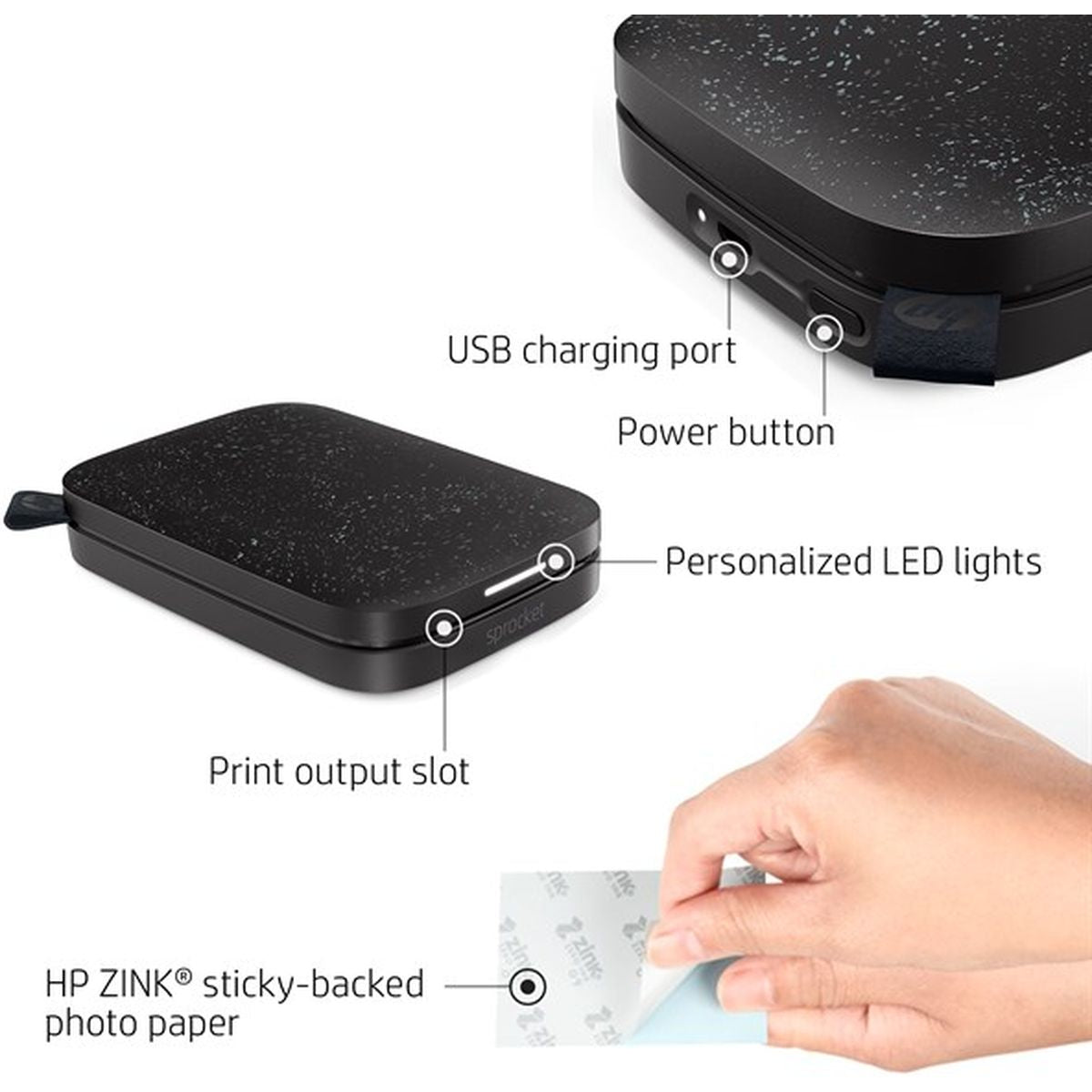 HP Sprocket Black Noir