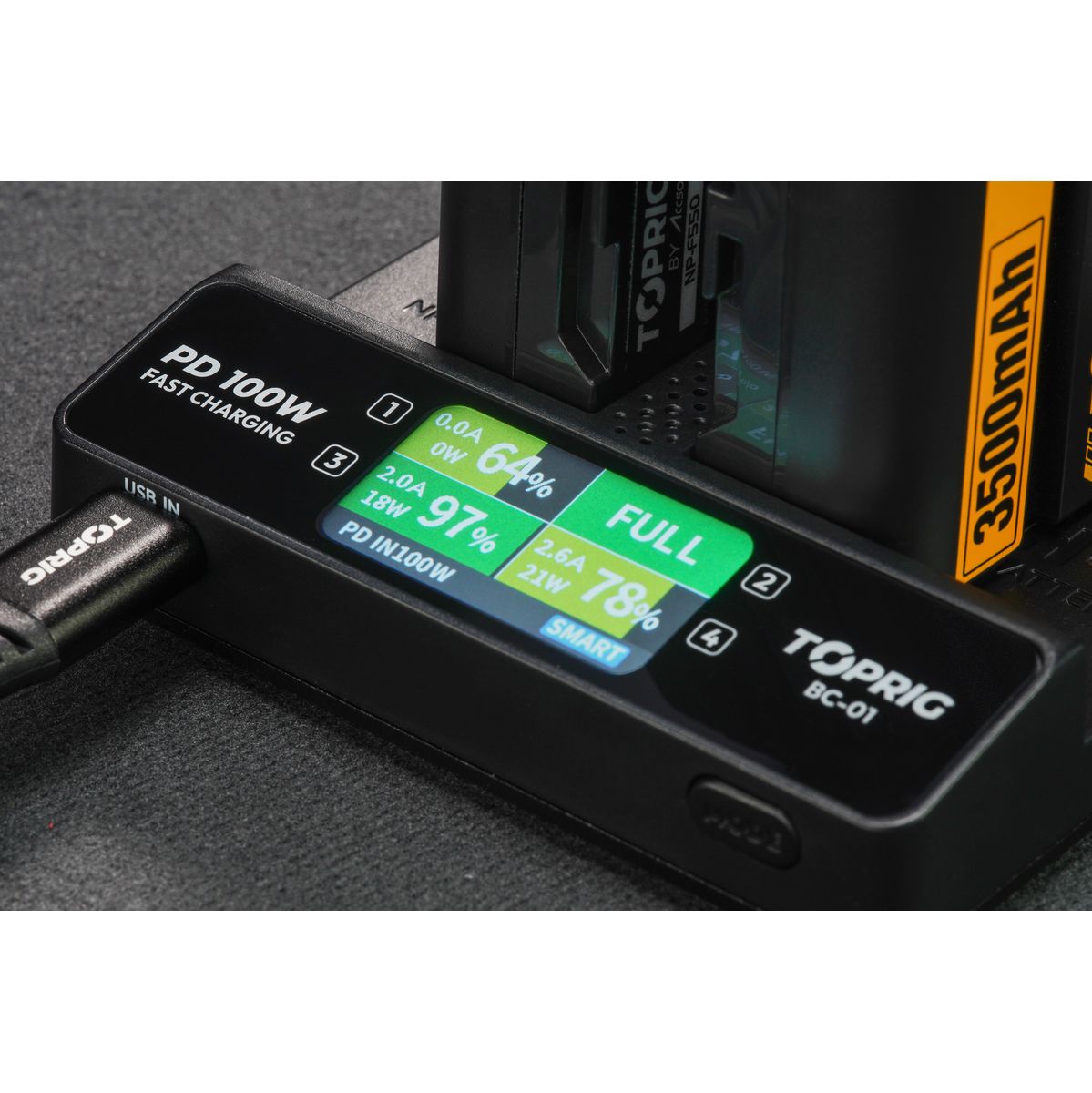 Accsoon Toprig 100W 4-BAY NP-F Fast Charger