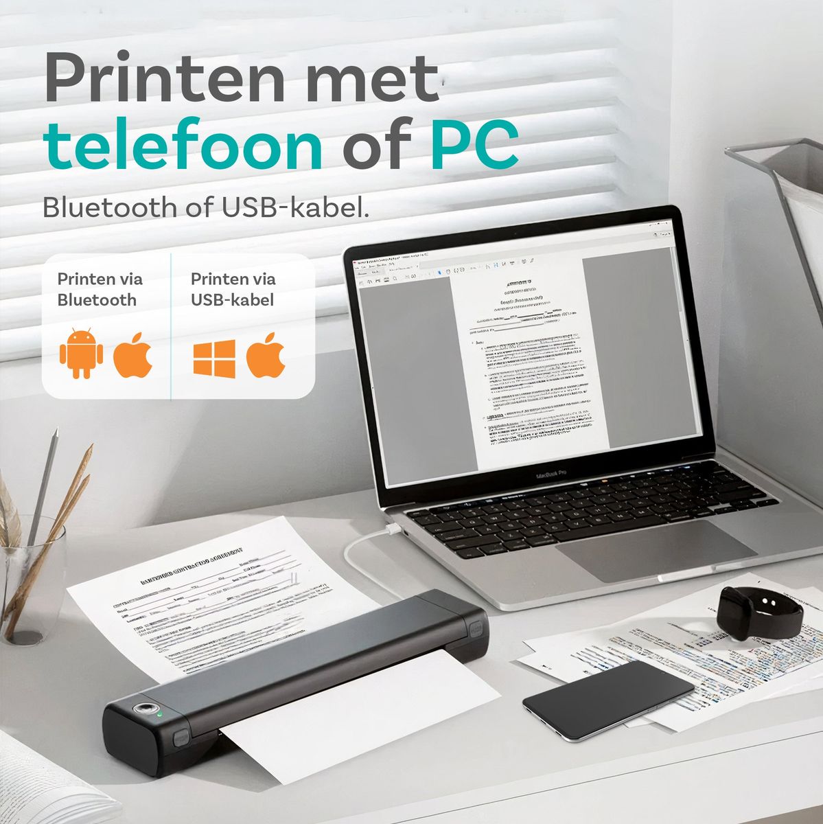 Pora&Co Thermal Printer - Portable Printer / Black - image 5 of 5