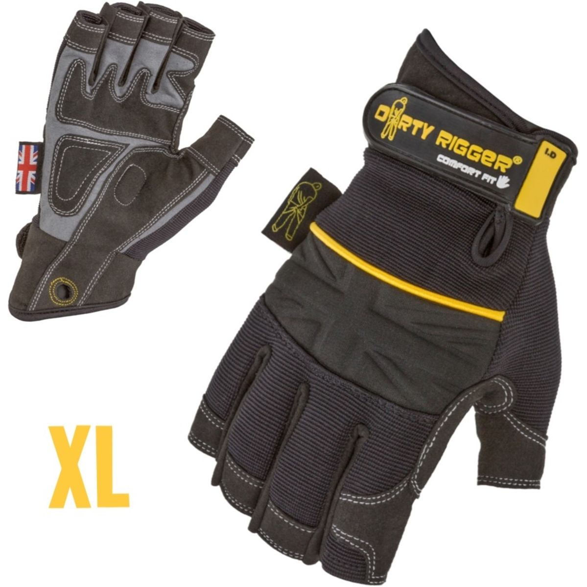 Dirty Rigger Comfort Fit Rigger Glove – Fingerless (V1.6) XL