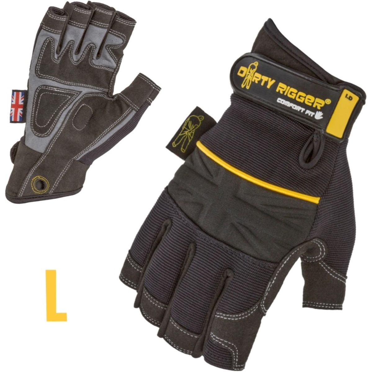 Dirty Rigger Comfort Fit Rigger Glove – Fingerless (V1.6) L