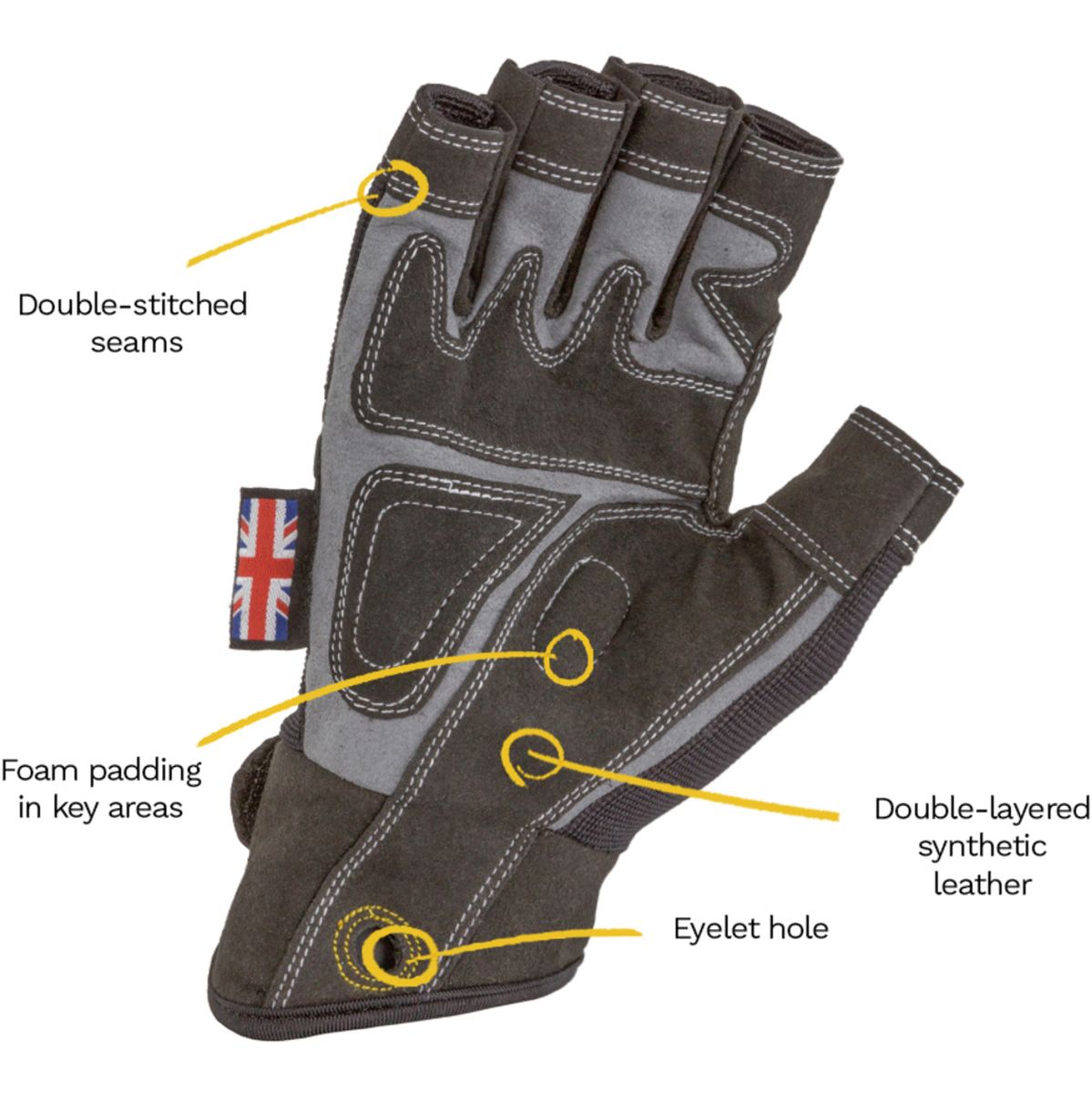Dirty Rigger Comfort Fit Rigger Glove – Fingerless (V1.6) L