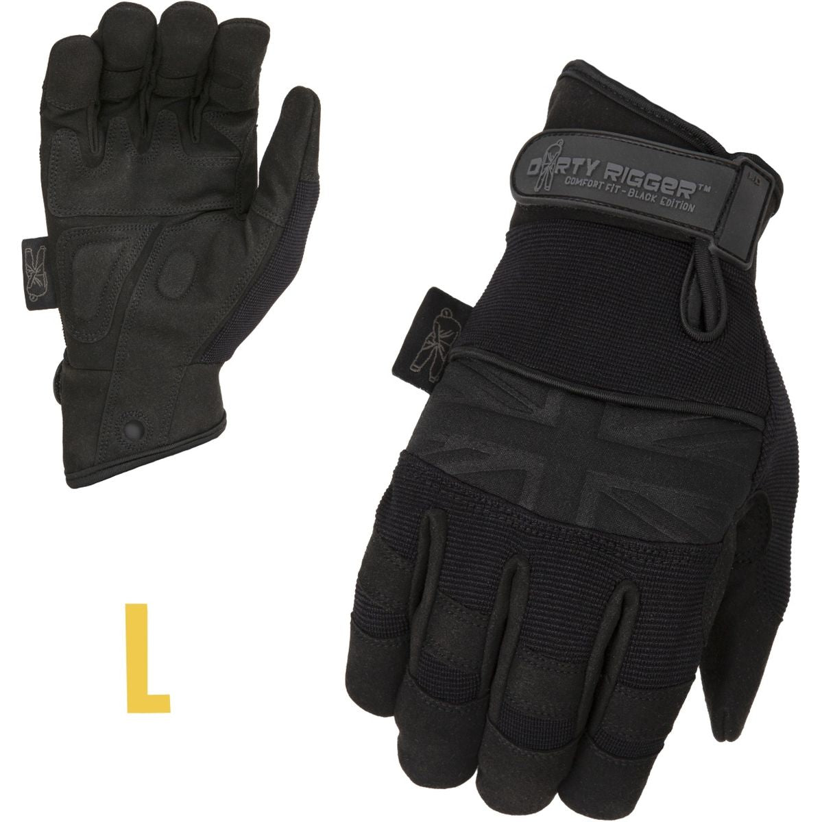 Dirty Rigger Comfort Fit Rigger Glove – Black Edition L