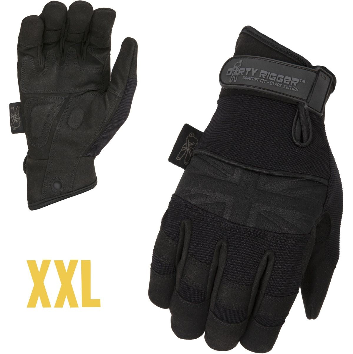 Dirty Rigger Comfort Fit Rigger Glove – Black Edition XXL