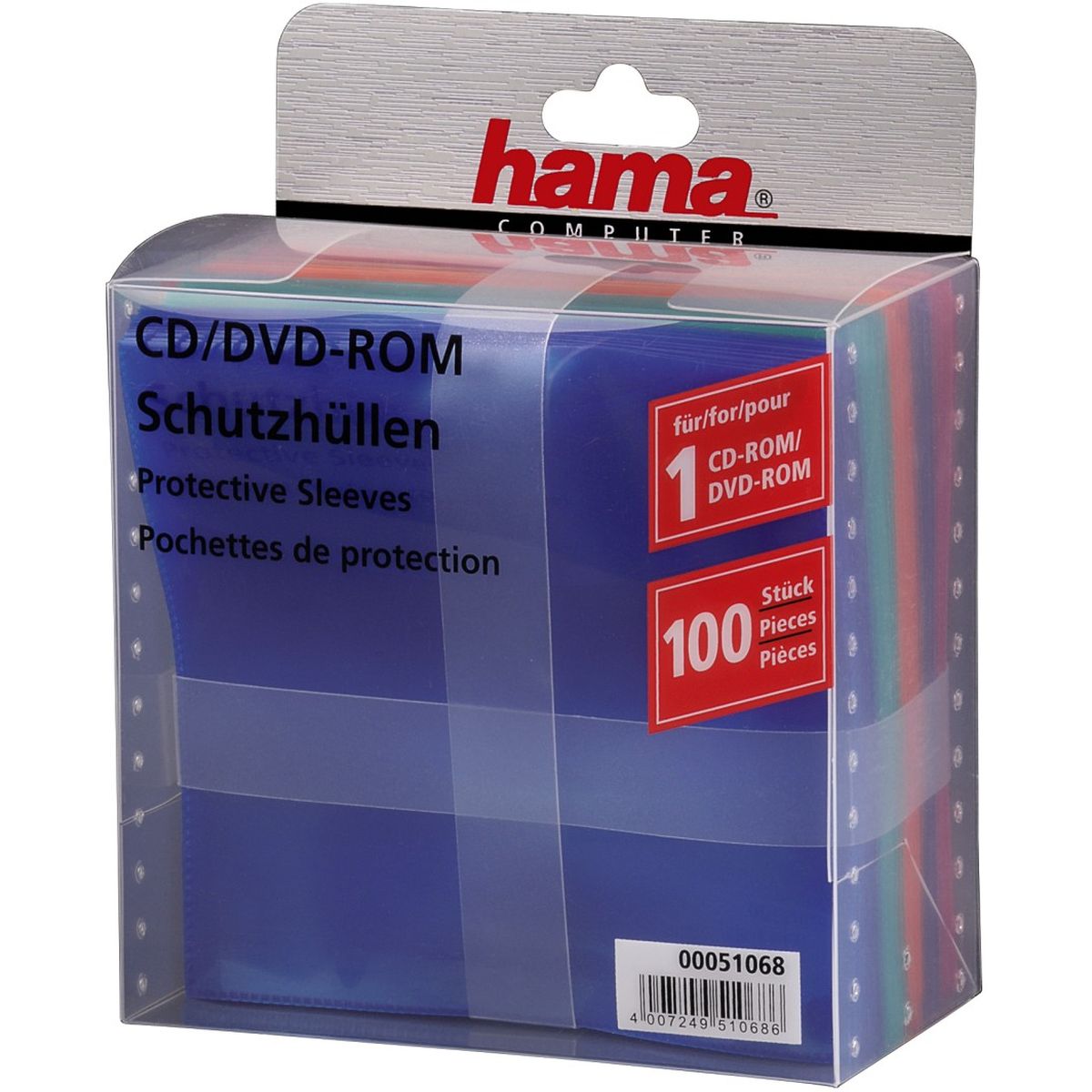 Hama CD/DVD/Blu-Ray PP Sleeves 100-pack Multi Colour