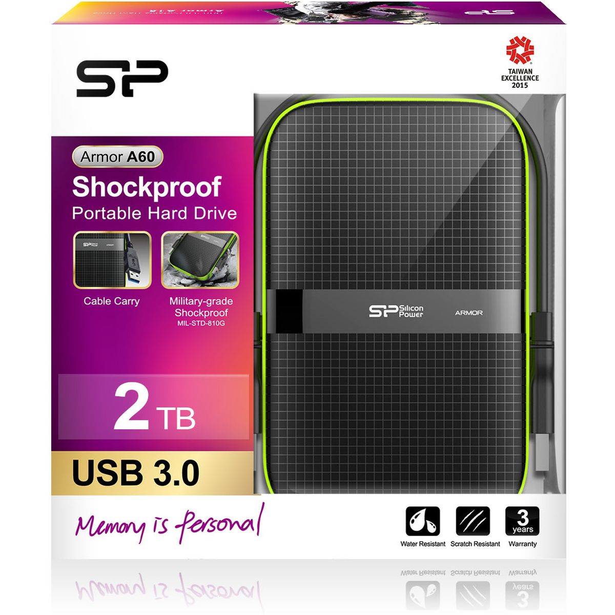 Silicon Power Armor A60 Ext HDD 2TB USB 3.0 (Black)