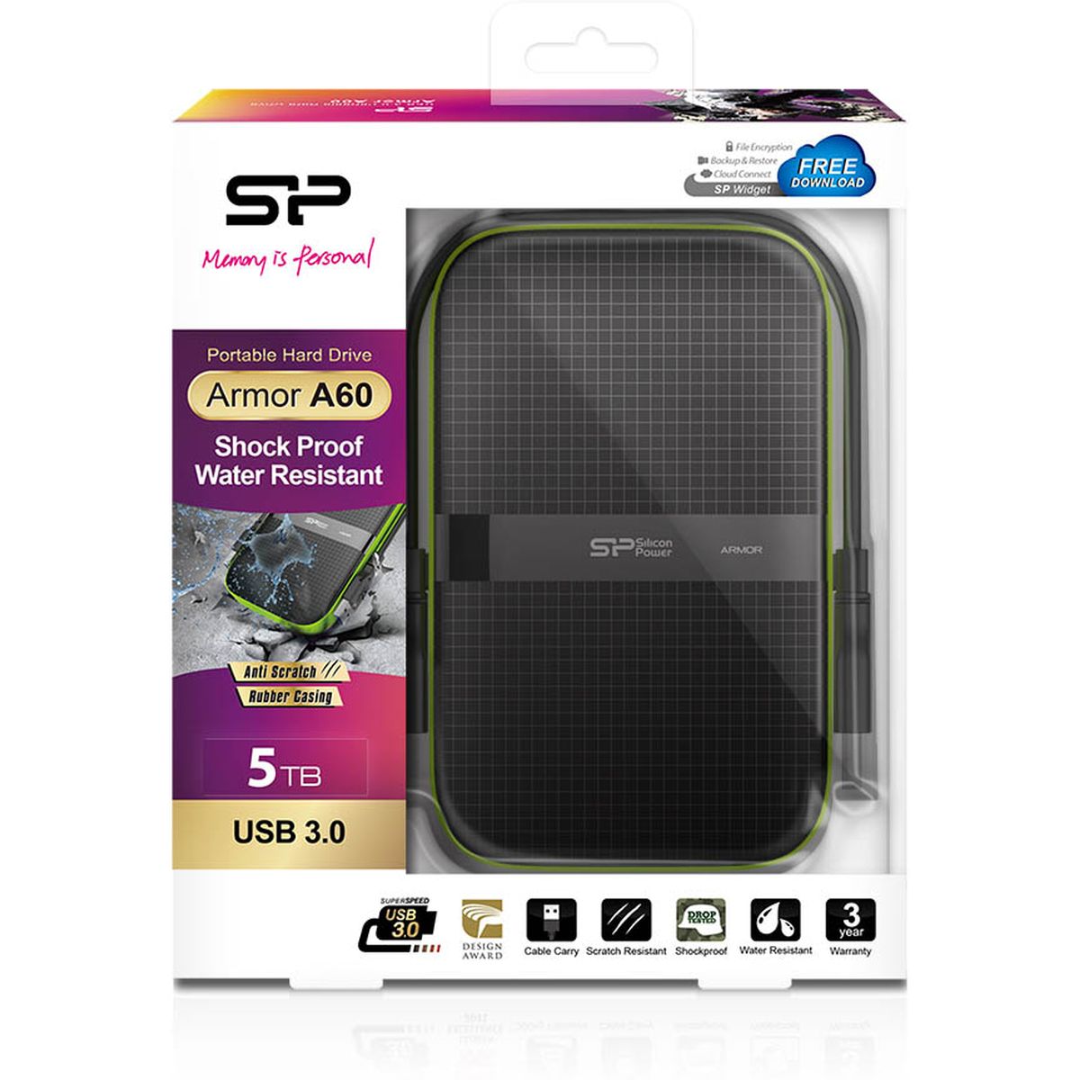 Silicon Power Armor A60 Ext HDD 5TB USB 3.0 (Black)