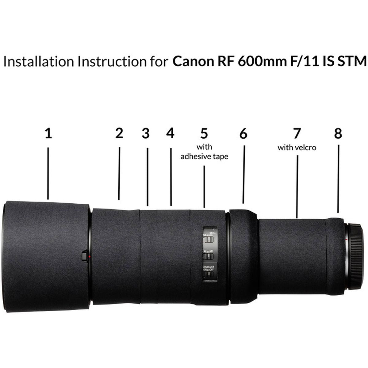 easyCover Lens Oak For Canon RF 600mm F/11 IS STM Black New