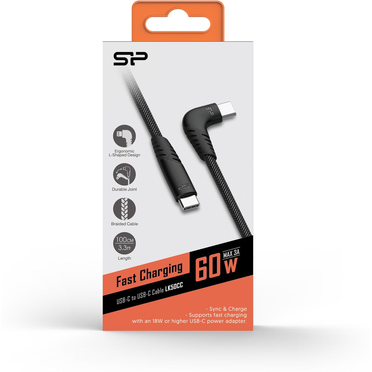 Silicon Power Boost Link USB Type-C Cable 1m (Nylon/Grey) - image 2 of 4