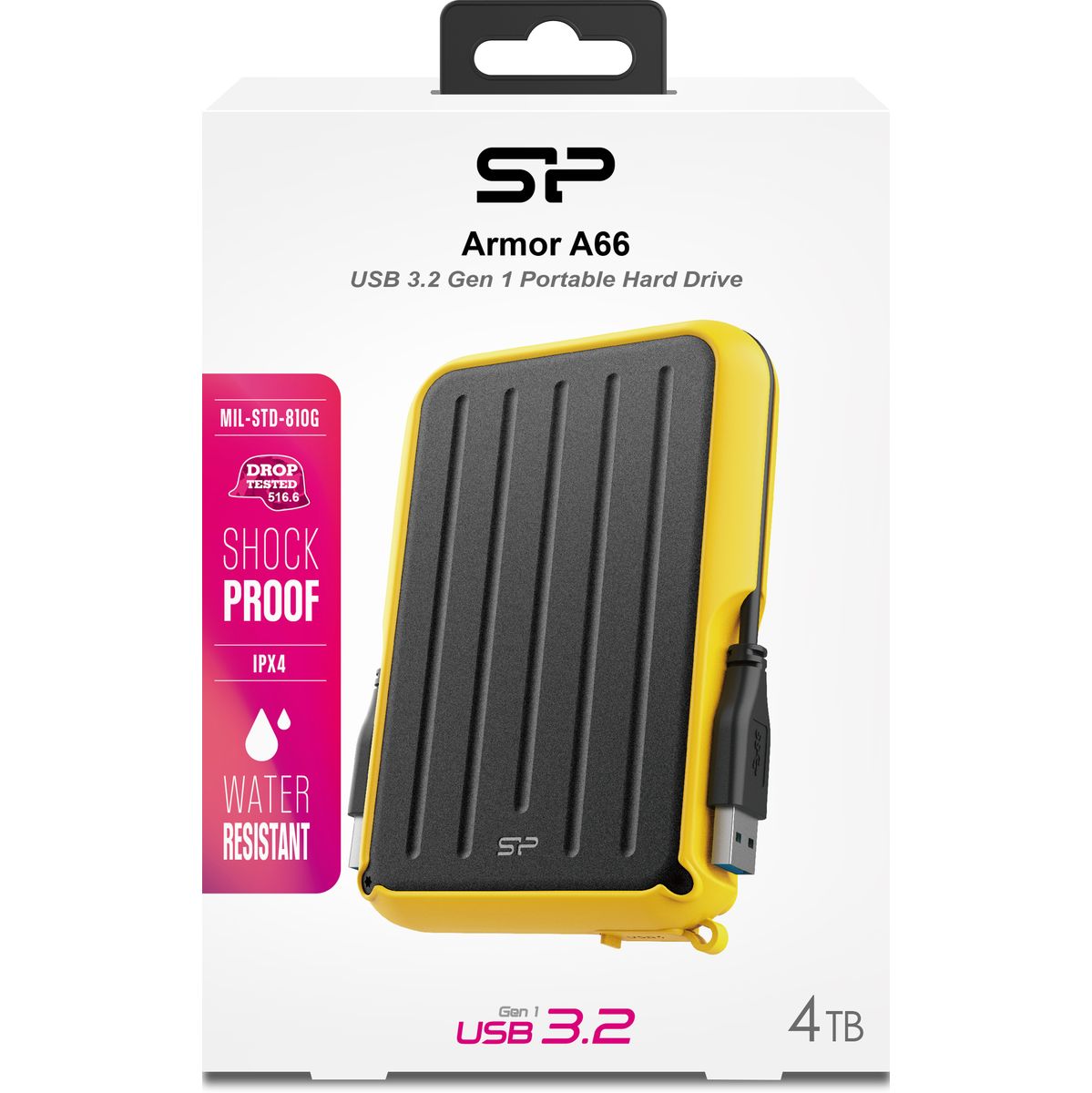 Silicon Power Armor A66 Ext HDD 4TB USB 3.2 Gen 1 (Yellow)