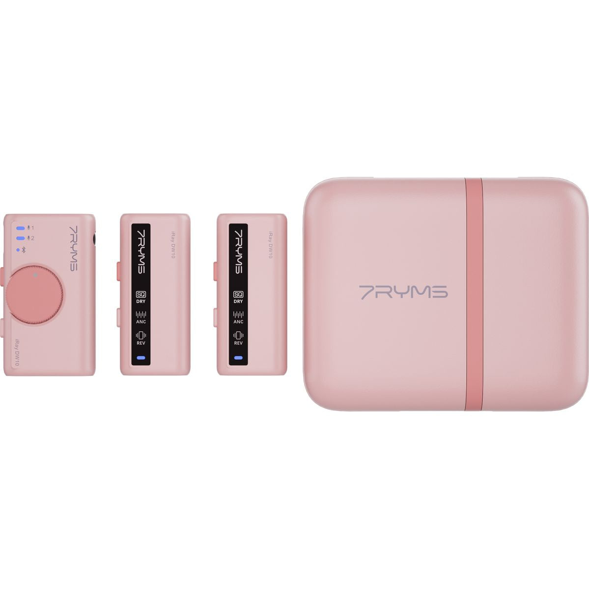 7Ryms iRay DW10 Wireless Microphone 2 Transmitters + Case Pink