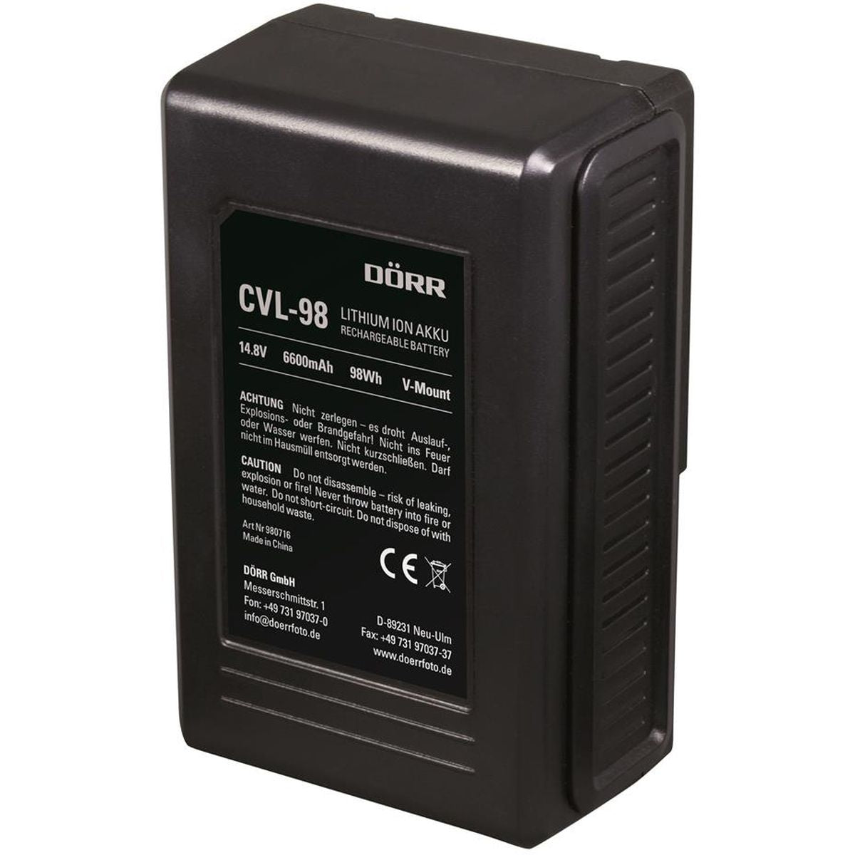 Dörr Compact V-Mount Li-ion Battery CVL-98 14.8V 98WH