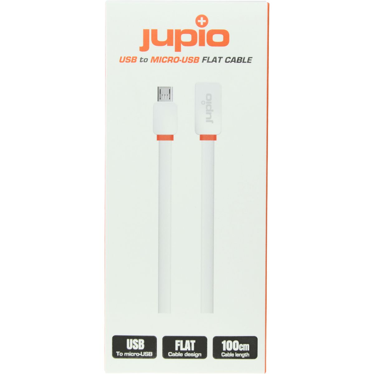 Jupio Flat Cable Micro USB To USB White 1m