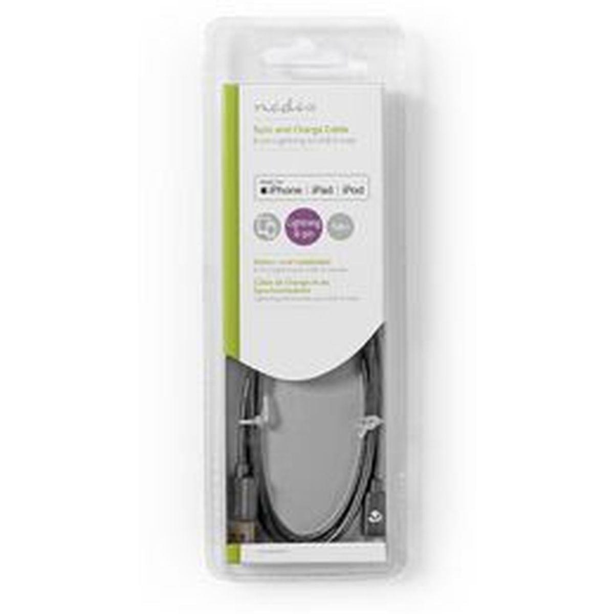 Nedis SYNC And Charge-Cable Apple Lightning-USB-A M 1.0m BK