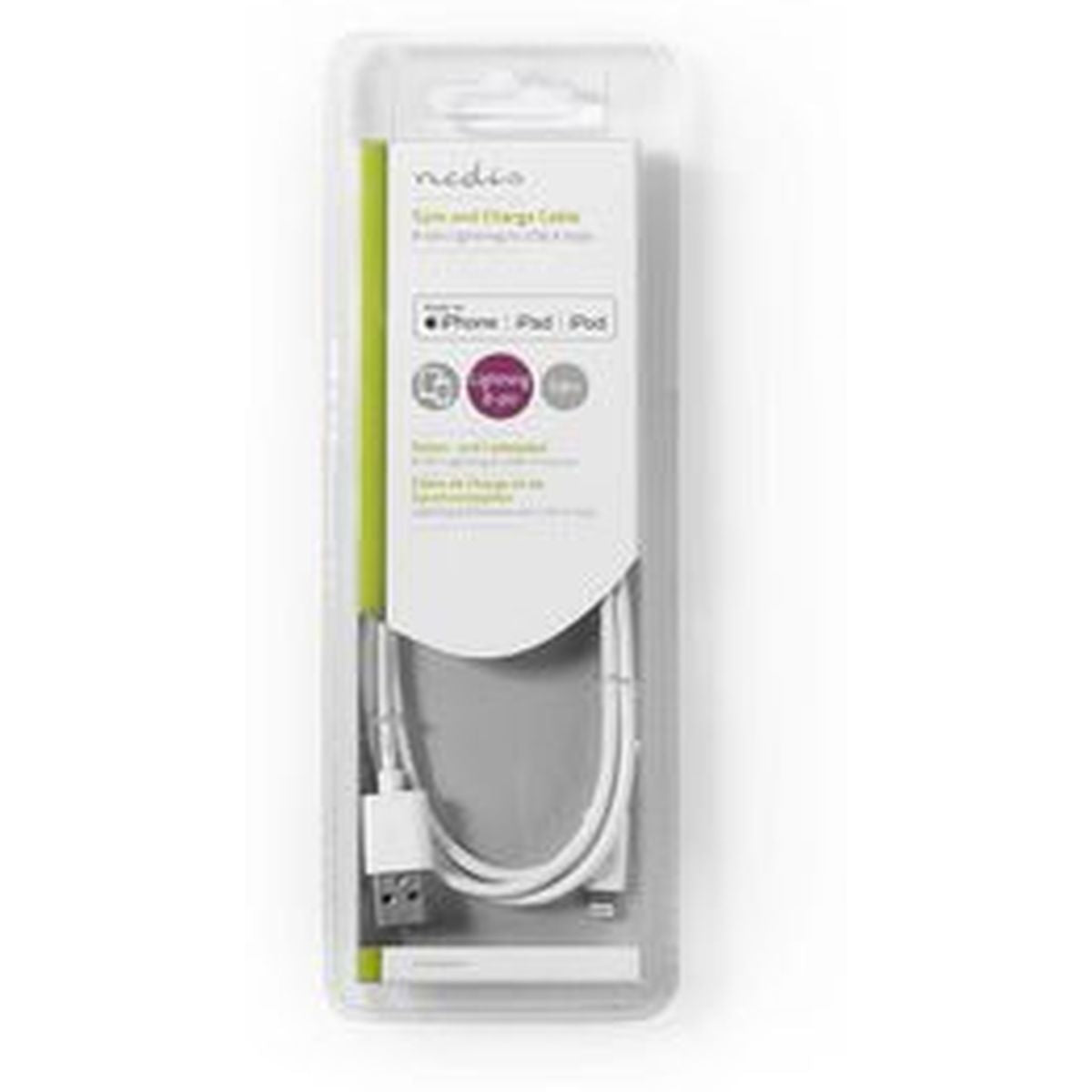 Nedis SYNC And Charge-Cable Apple Lightning-USB-A M 1.0m WH
