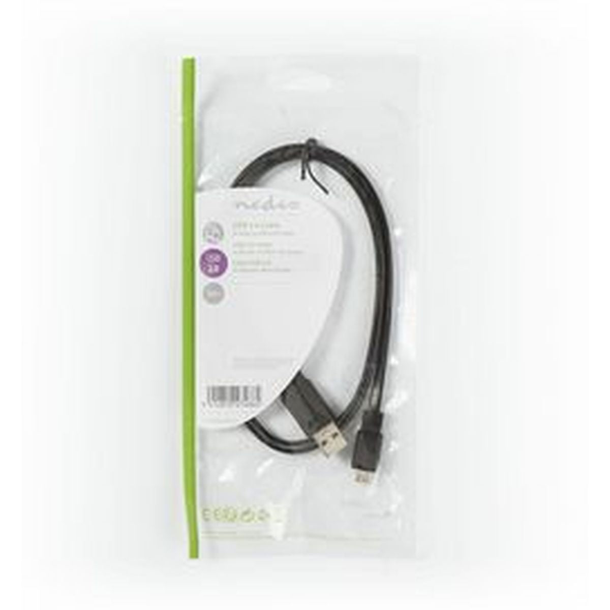 Nedis Flat USB 2.0-CABLE A M-Micro-B M 1.0m BK