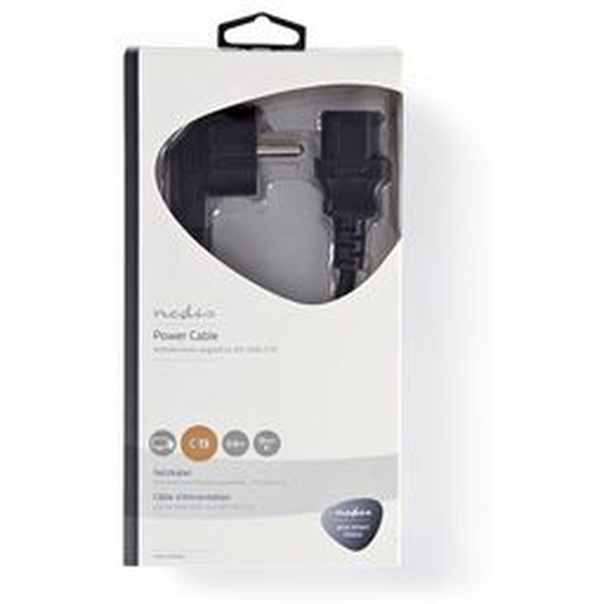 Nedis Power Cable Schuko M Angled - C13 (IEC-320-C13) 2m BK - image 3 of 4