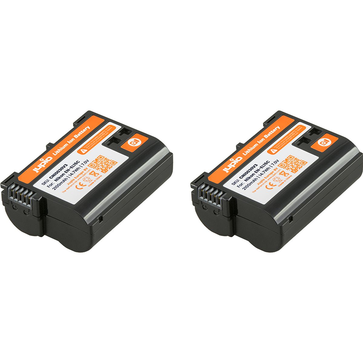 Jupio Value Pack: 2X Battery EN-EL15C 2100mAh + USB Dual Charger