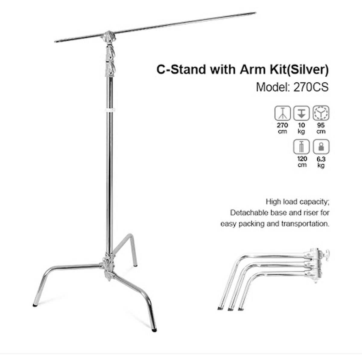 Godox 270CS C-Stand w/ Arm & Grip Head - 270cm