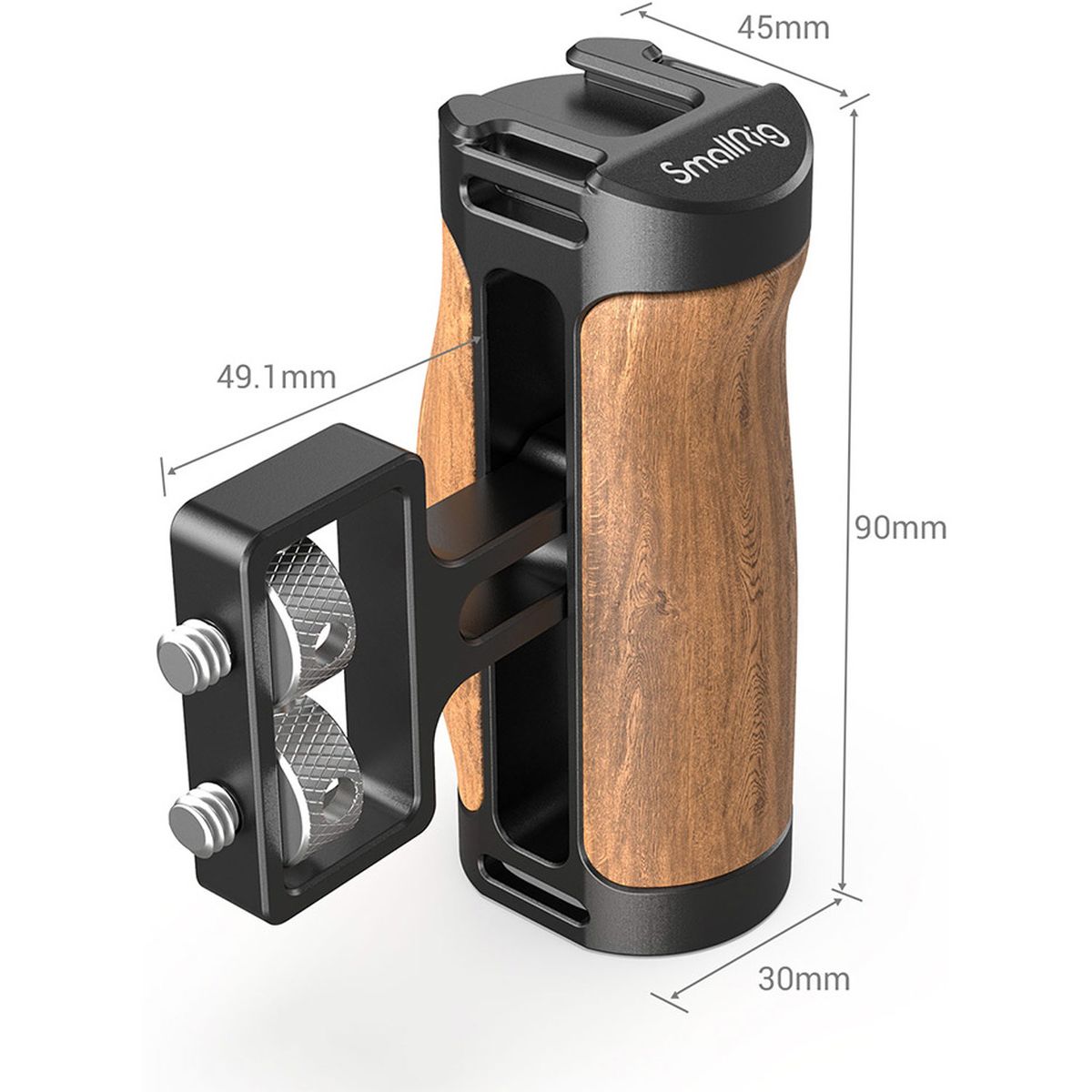 SmallRig 2913 Wooden Mini Side Handle (1/4"-20 Screws)