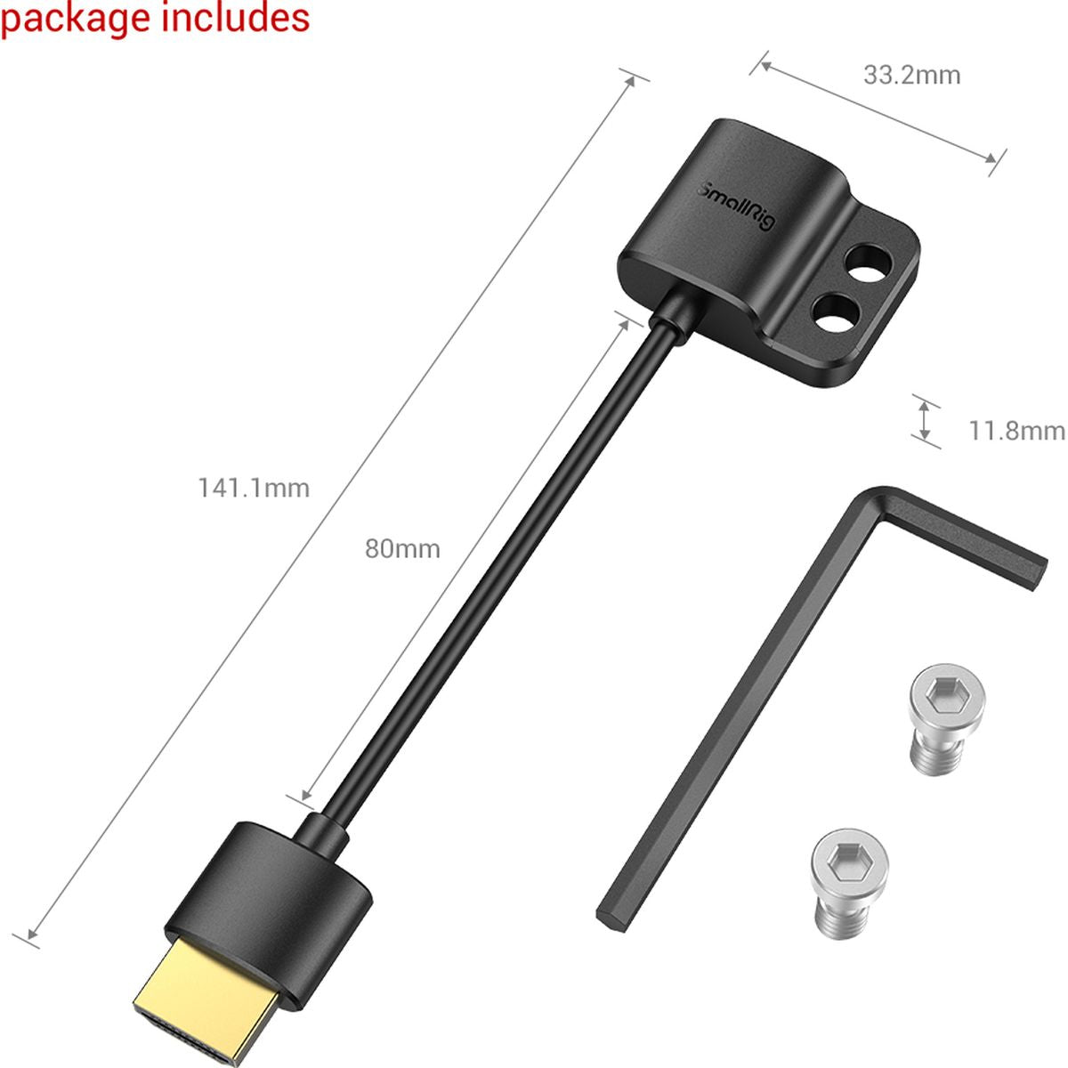 SmallRig 3019 Ultra Slim 4K HDMI Adapter Cable (A To A)