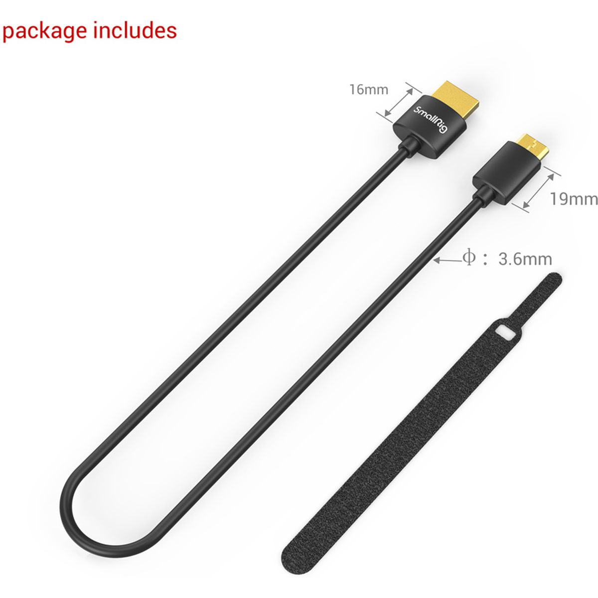 SmallRig 3040 Ultra Slim 4K HDMI Cable (C To A) 35cm