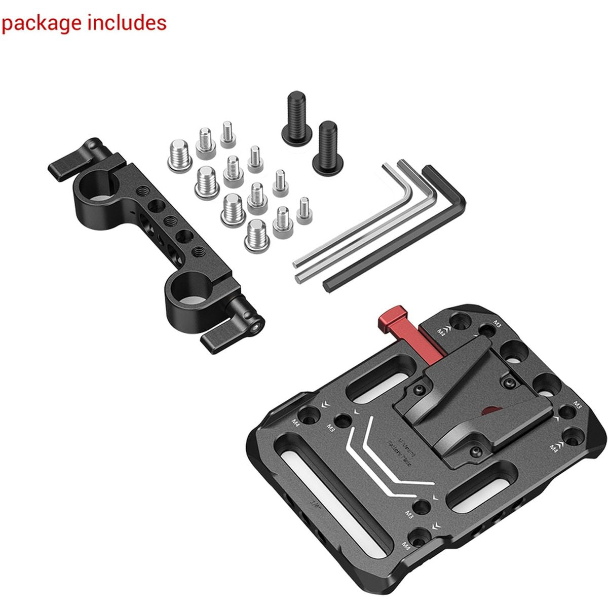 SmallRig 3016 V Mount Battery Plate w/ Dual 15mm Rod Clamp