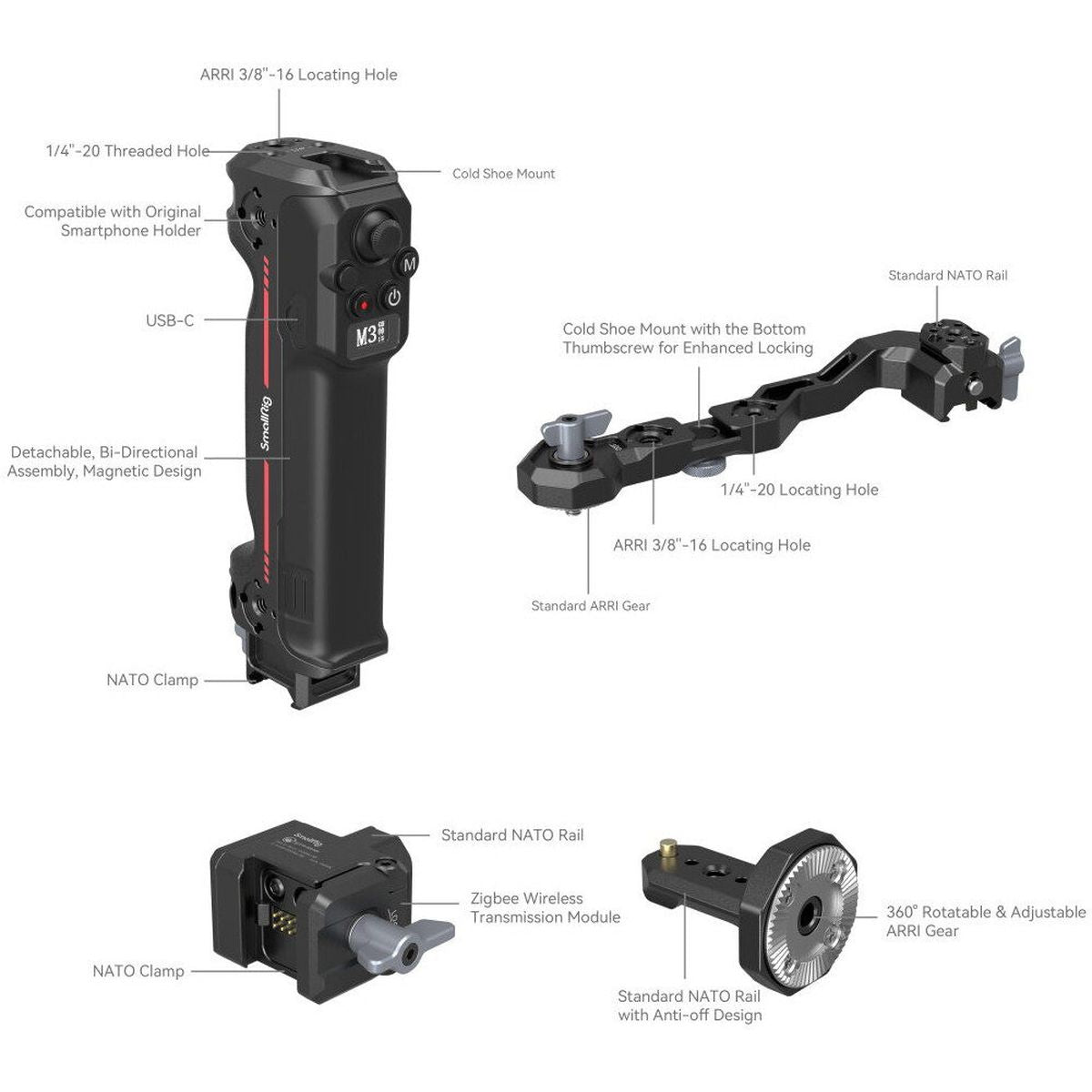 SmallRig 3919 Wireless Control Sling Handgrip For DJI RS Ser