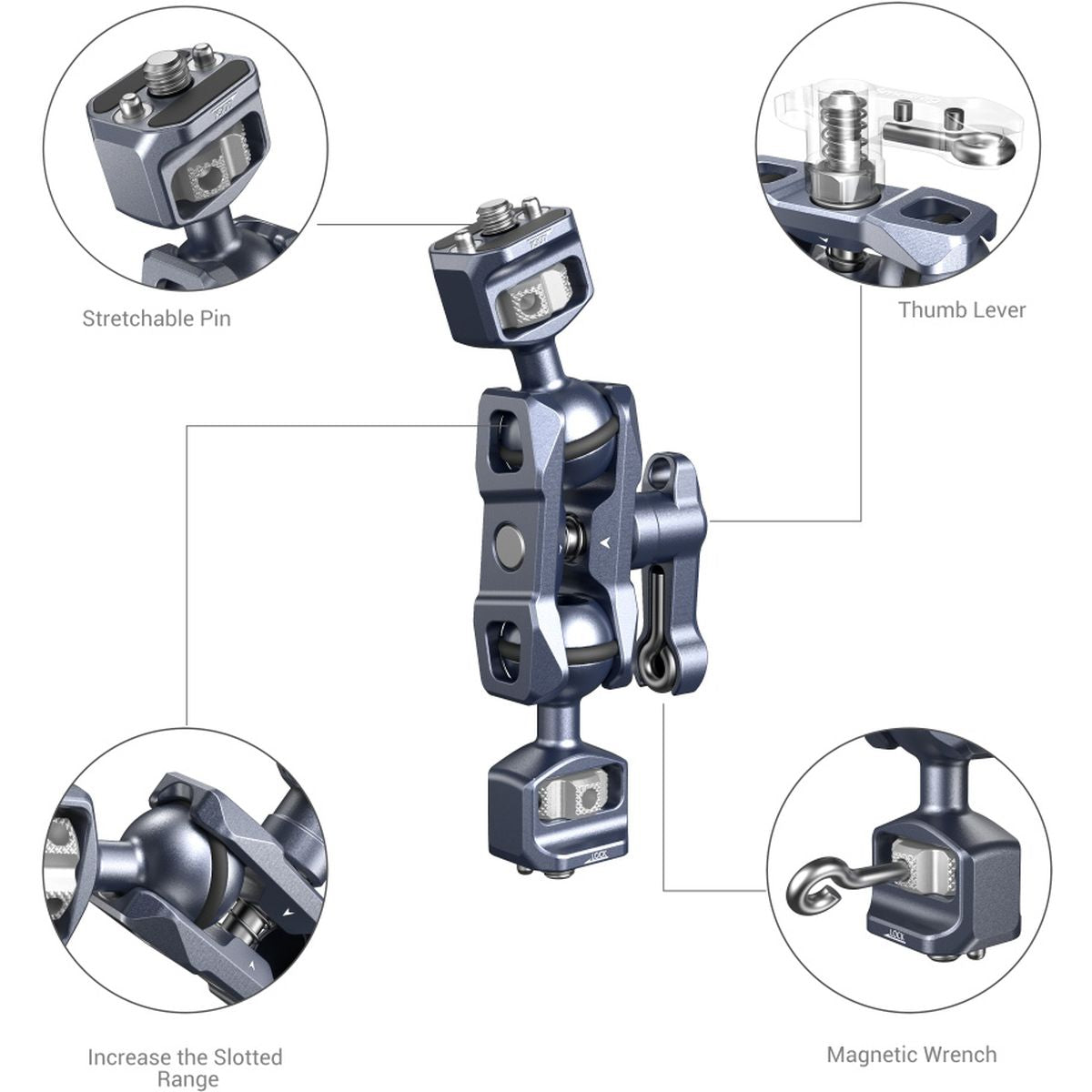 SmallRig 3873 Magic Arm w/ Dual Ball Heads (1/4"-20 Screw)