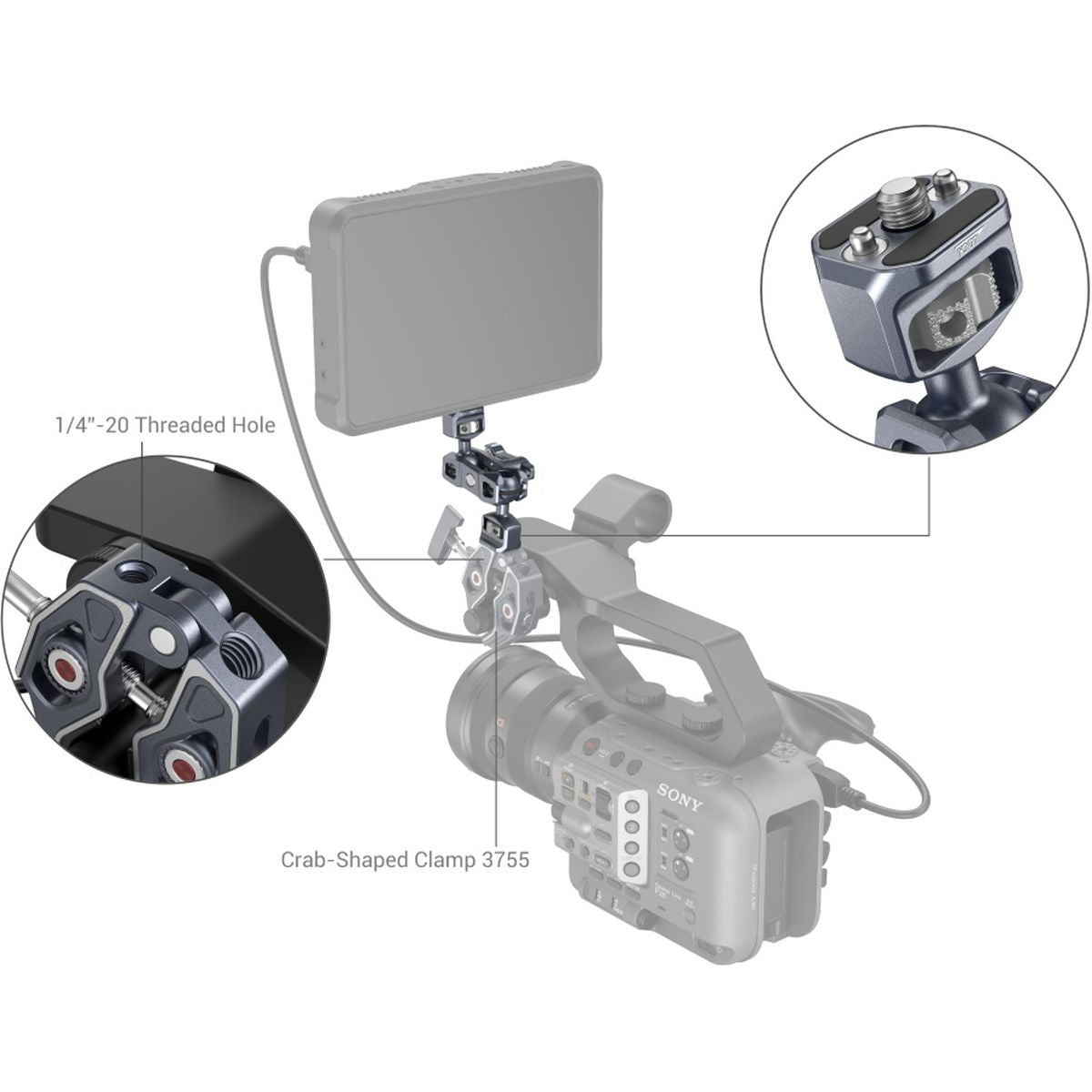 SmallRig 3873 Magic Arm w/ Dual Ball Heads (1/4"-20 Screw)