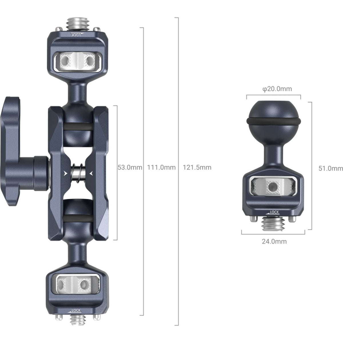 SmallRig 3874 Magic Arm w/ Dual Ball Heads 1/4" 20 Screw And