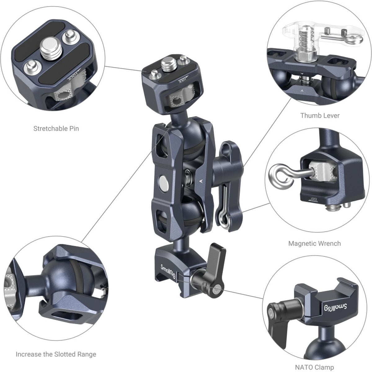 SmallRig 3875 Magic Arm w/ Dual Ball Heads (1/4"-20 Screw A
