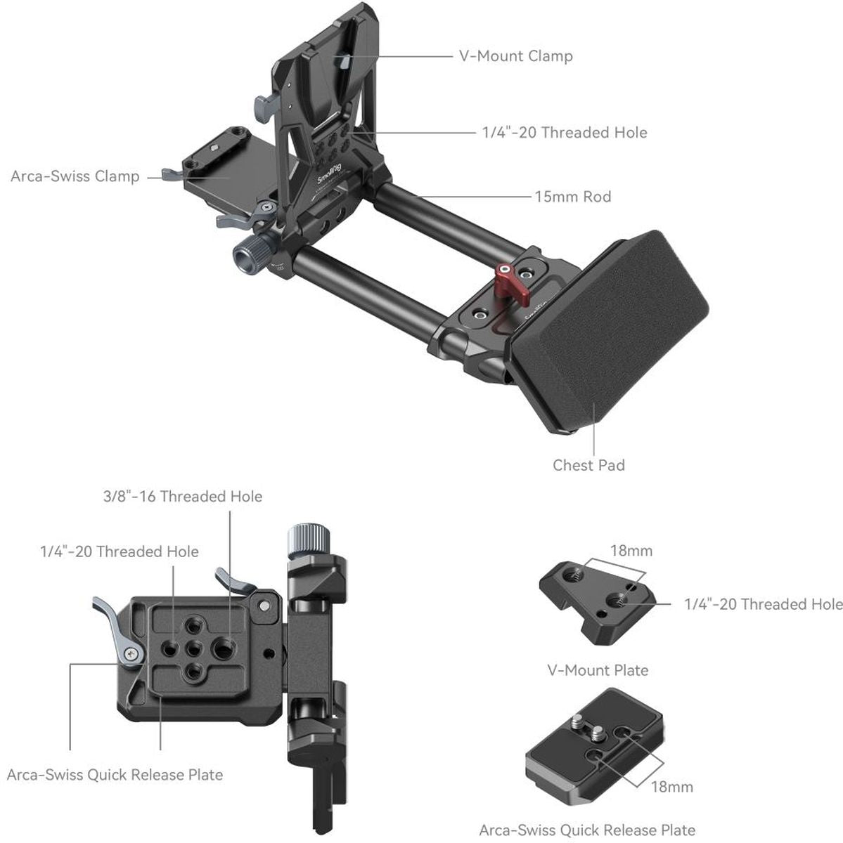 SmallRig 4063 Advanced Compact V-Mount Battery Mounting System