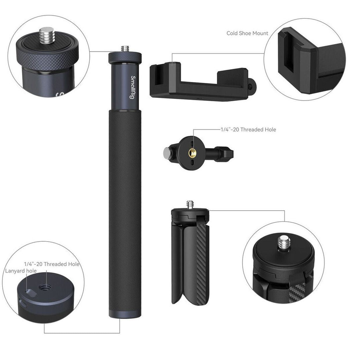 SmallRig 4192 Selfie Stick For Action Cameras