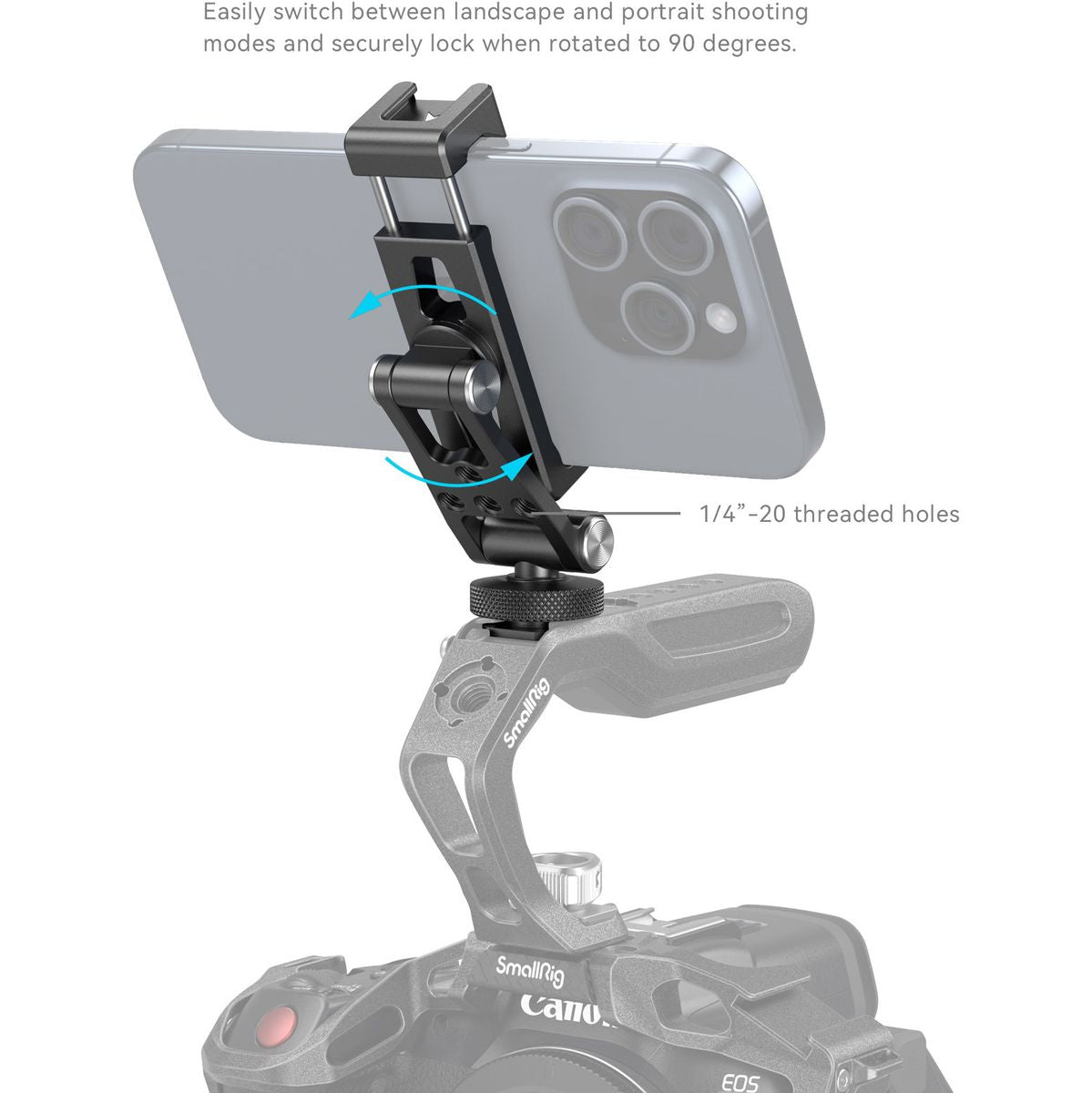 SmallRig 4382 Metal Phone Holder w/ Cold Shoe Mount