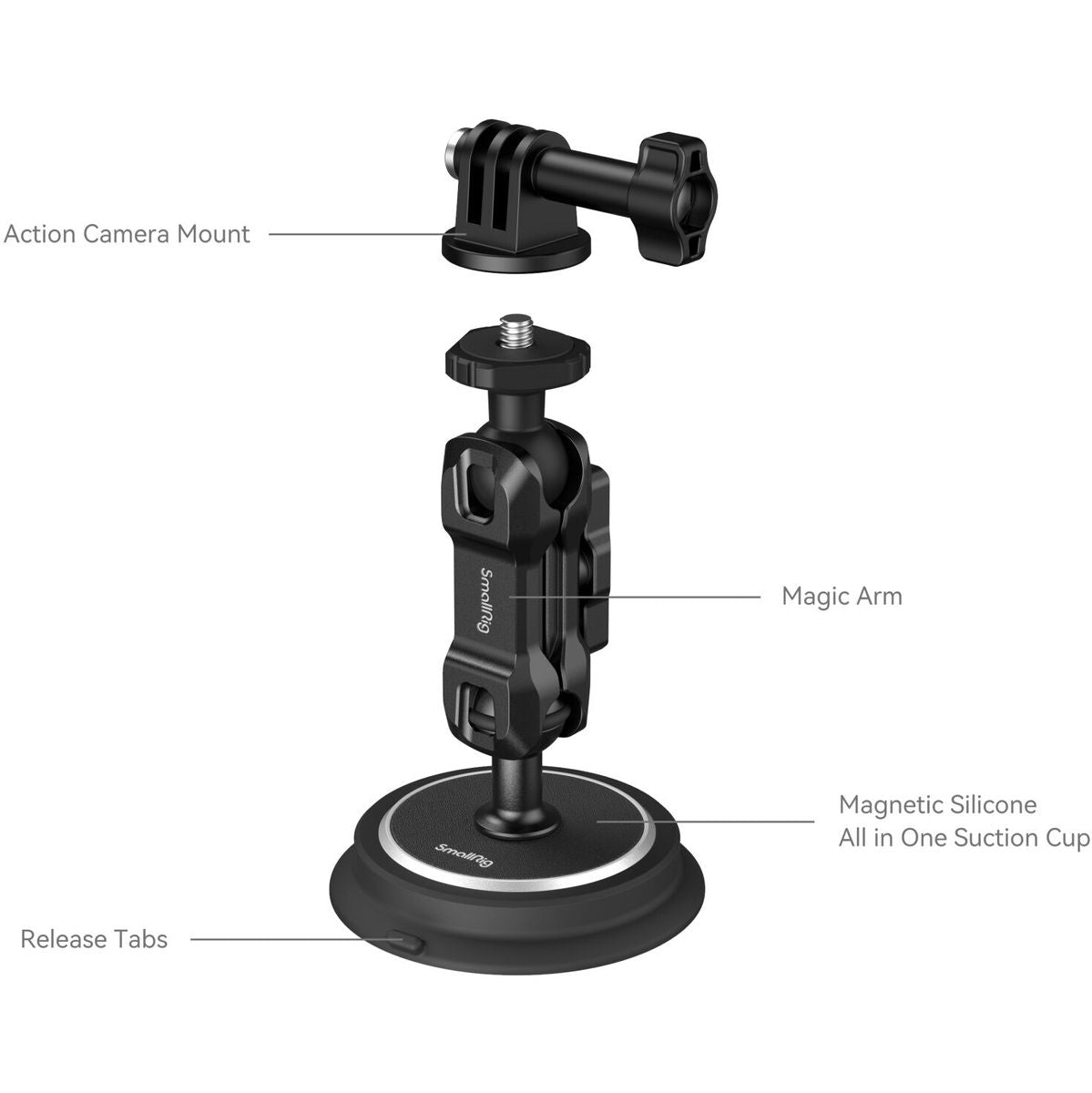 SmallRig 4466 Magic Arm Magnetic Suction Cup Mounting Kit For Action Cameras